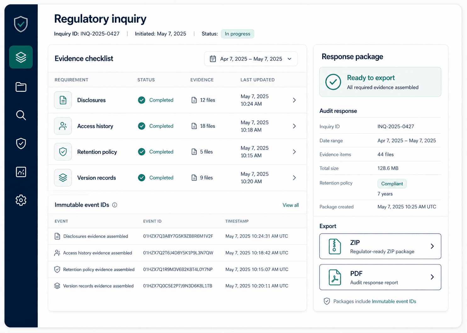 Financial Services workflow inside DocHubX.